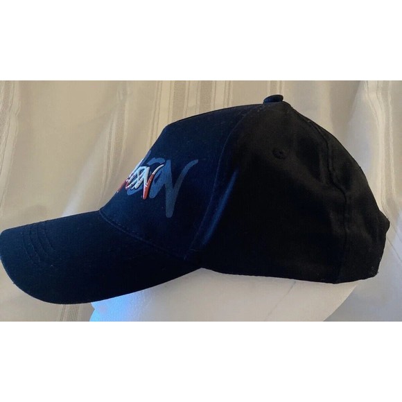 Snap On Tools Black Adjustable Hat Red White Graffiti Paint Splatter - Picture 2 of 8